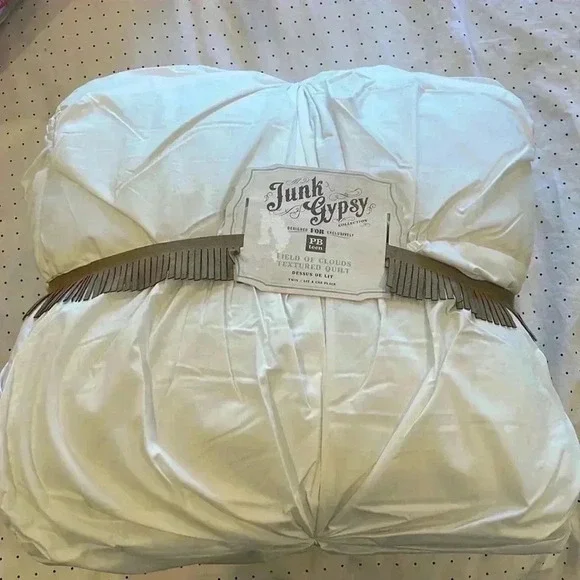 NWT Pottery Barn Teen Junk Gypsy Field of Clouds Textured Quilt Sz Twin - Picture 2 of 4
